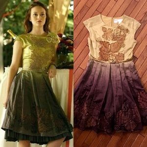 Red Valentino Floral Appliqué Ombré Dress